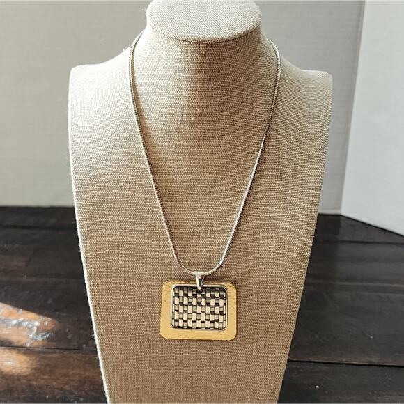 Brighton mixed metals rectangular pendant‎ necklace - Picture 3 of 8